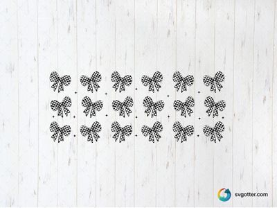 Checkerboard Bow Pattern, Best for artists, best on glass, best to be applied with adhesive vinyl