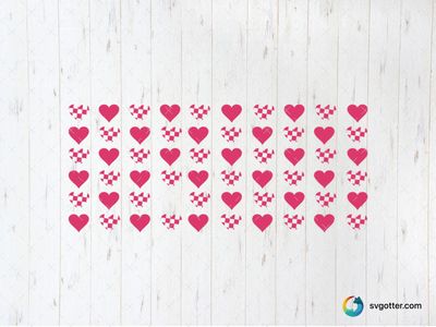 Checkerboard Heart Pattern, Best for romantic occasions, best on glass wraps, best to be applied with adhesive vinyl