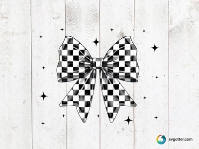 Checkered Bow with Stars, Best for fashion enthusiasts, best on tumbler, best to be applied with sublimation