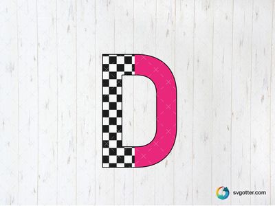 Checkered D Racing Design, Best for motorsport fans, best on t-shirt, best to be applied with heat transfer vinyl