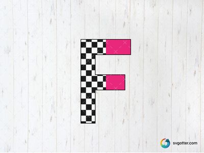 Checkered F Racing Design, Best for motorsport fans, best on t-shirt, best to be applied with screen printing