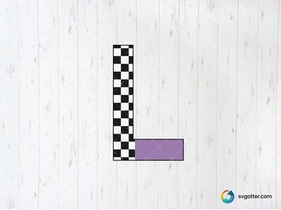 Checkered Flag Letter L, Best for motorsport enthusiasts, best on t-shirt, best to be applied with heat transfer vinyl