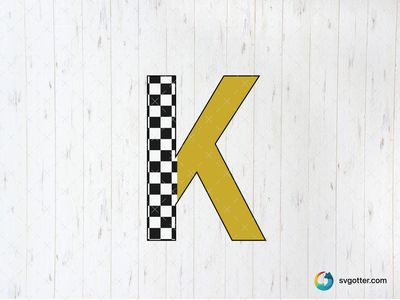 Checkered K Racing Design, Best for motorsport enthusiasts, best on t-shirt, best to be applied with screen printing