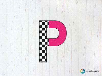 Checkered P Racing Design, Best for motorsport fans, best on t-shirt, best to be applied with screen printing