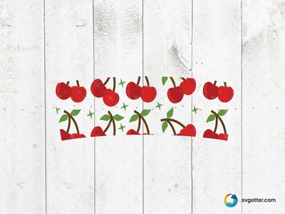 Cherry Pattern Cup Wrap, Best for fruit lovers, best on mug, best to be applied with sublimation