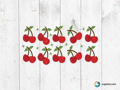 Cherry Pattern Design, Best for fruit lovers, best on mug, best to be applied with sublimation