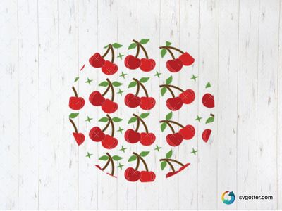Cherry Pattern Keychain, Best for fruit lovers, best on keychains, best to be applied with sublimation