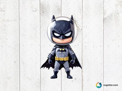 Chibi Batman in Space, Best for superhero fans, best on t-shirt, best to be applied with sublimation