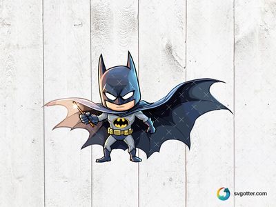 Chibi Batman with Cape, Best for comic book fans, best on t-shirt, best to be applied with sublimation
