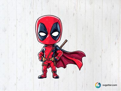 Chibi Deadpool Character, Best for superhero fans, best on t-shirt, best to be applied with sublimation