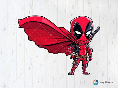 Chibi Deadpool, Best for comic fans, best on t-shirt, best to be applied with sublimation