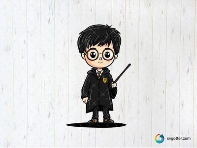 Chibi Wizard Character, Best for fans of fantasy and magic, best on t-shirts, best to be applied with sublimation or screen printing