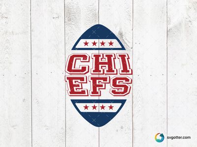 Chiefs Football Logo, Best for sports fans, best on t-shirt, best to be applied with screen printing