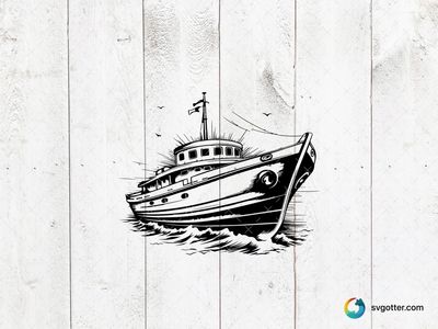 Classic Ship Illustration, Best for travelers, best on wall art, best to be applied with screen printing