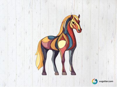 Colorful Abstract Horse, Best for artists, best on wall art, best to be applied with sublimation