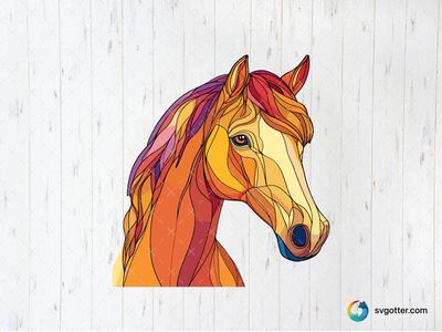Colorful Abstract Horse, Best for artists, best on wall art, best to be applied with sublimation