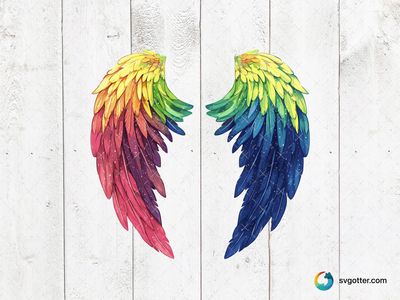 Colorful Angel Wings, Best for artists, best on wall art, best to be applied with sublimation