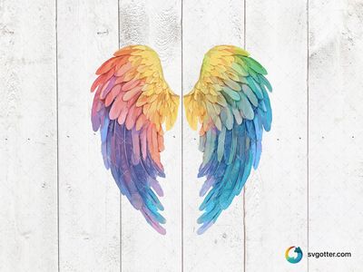 Colorful Angel Wings, Best for artists, best on wall art, best to be applied with sublimation