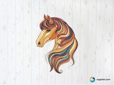Colorful Artistic Horse, Best for horse lovers, best on wall art, best to be applied with print and cut