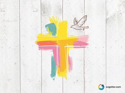 Colorful Brush Stroke Cross, Best for spiritual individuals, best on wall art, best to be applied with sublimation
