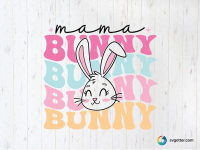 Colorful Bunny Typography, Best for Easter enthusiasts, best on t-shirts, best to be applied with sublimation