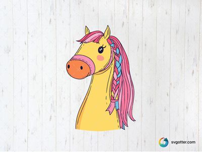 Colorful Cartoon Horse, Best for children, best on t-shirt, best to be applied with sublimation