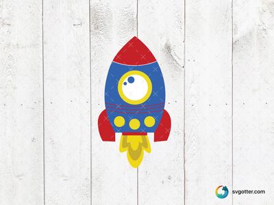 Colorful Cartoon Rocket, Best for child, best on t-shirt, best to be applied with sublimation