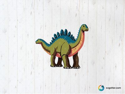 Colorful Dinosaur Illustration, Best for child, best on t-shirt, best to be applied with sublimation