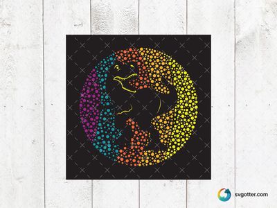 Colorful Dot Dinosaur, Best for children, best on t-shirt, best to be applied with sublimation
