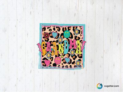 Colorful Grandma Design, Best for grandma, best on t-shirt, best to be applied with sublimation