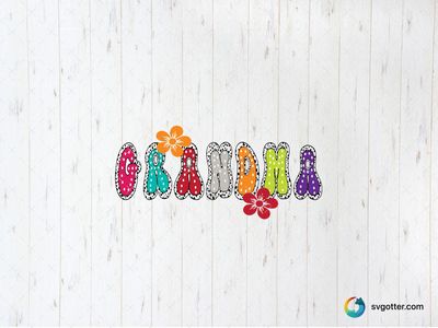 Colorful Grandma Design, Best for grandma, best on t-shirt, best to be applied with sublimation