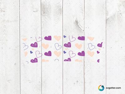 Colorful Hearts Cup Wrap, Best for romantic occasions, best on mugs, best to be applied with sublimation