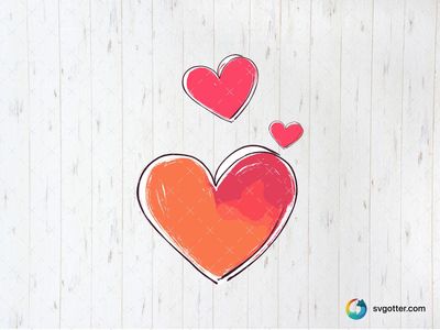 Colorful Hearts Illustration, Best for romantic, best on t-shirt, best to be applied with sublimation