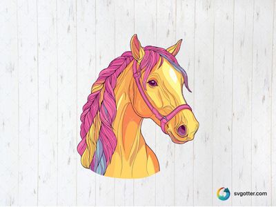 Colorful Horse Illustration, Best for horse lovers, best on wall art, best to be applied with print and cut