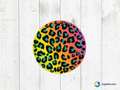 Colorful Leopard Pattern Circle, Best for artists, best on wall art, best to be applied with sublimation