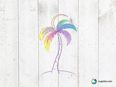 Colorful Palm Tree, Best for beach lovers, best on t-shirt, best to be applied with sublimation