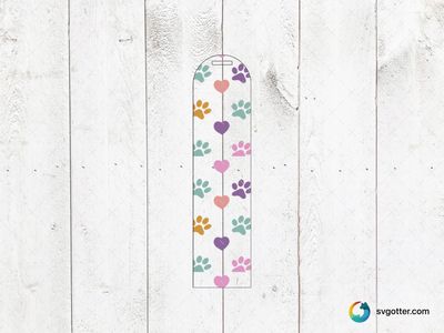 Colorful Paw and Heart Bookmark, Best for book lovers, best on bookmarks, best to be applied with paper crafting