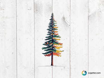 Colorful Pine Tree Illustration, Best for nature lovers, best on wall art, best to be applied with sublimation