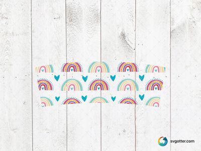 Colorful Rainbow Cup Wrap, Best for cup enthusiasts, best on cup wraps, best to be applied with sublimation