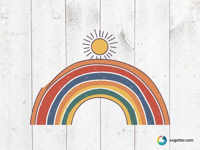 Colorful Rainbow and Sun, Best for artists, best on wall art, best to be applied with sublimation