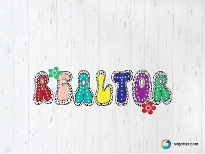 Colorful Realtor Design, Best for realtors, best on tote bags, best to be applied with sublimation
