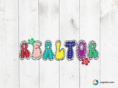 Colorful Realtor Design, Best for real estate agents, best on tote bags, best to be applied with sublimation