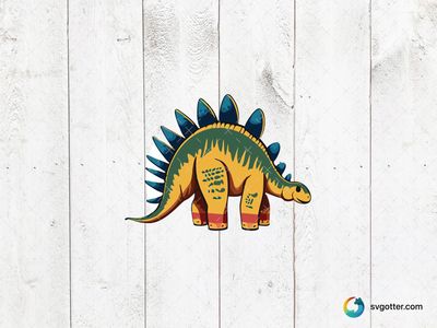 Colorful Stegosaurus Illustration, Best for children, best on t-shirt, best to be applied with sublimation