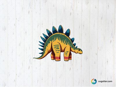 Colorful Stegosaurus Illustration, Best for child, best on t-shirt, best to be applied with sublimation