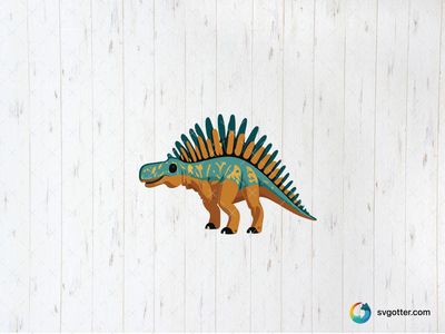 Colorful Stegosaurus Illustration, Best for child, best on t-shirt, best to be applied with sublimation