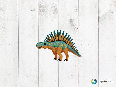 Colorful Stegosaurus Illustration, Best for child, best on t-shirt, best to be applied with sublimation