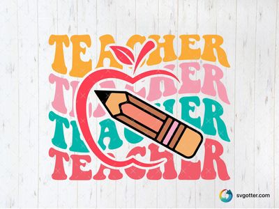 Colorful Teacher Design, Best for teachers, best on t-shirt, best to be applied with screen printing