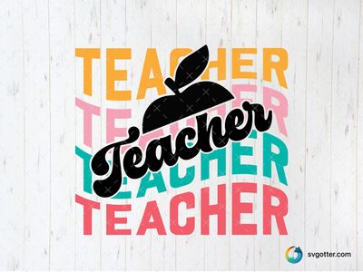 Colorful Teacher Design, Best for teachers, best on t-shirt, best to be applied with heat transfer vinyl