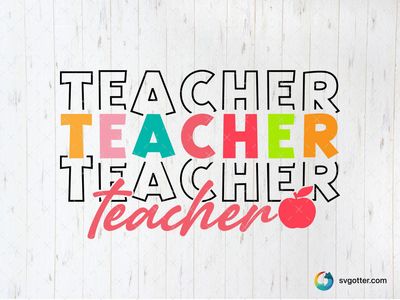 Colorful Teacher Design, Best for teacher, best on t-shirt, best to be applied with sublimation