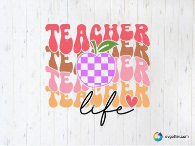 Colorful Teacher Design, Best for teacher, best on t-shirt, best to be applied with sublimation